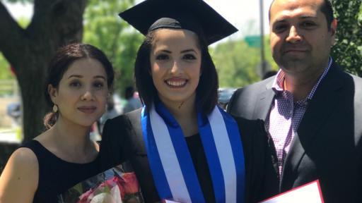 David, Victoria ’17 and Maria Alvarez at graduation.